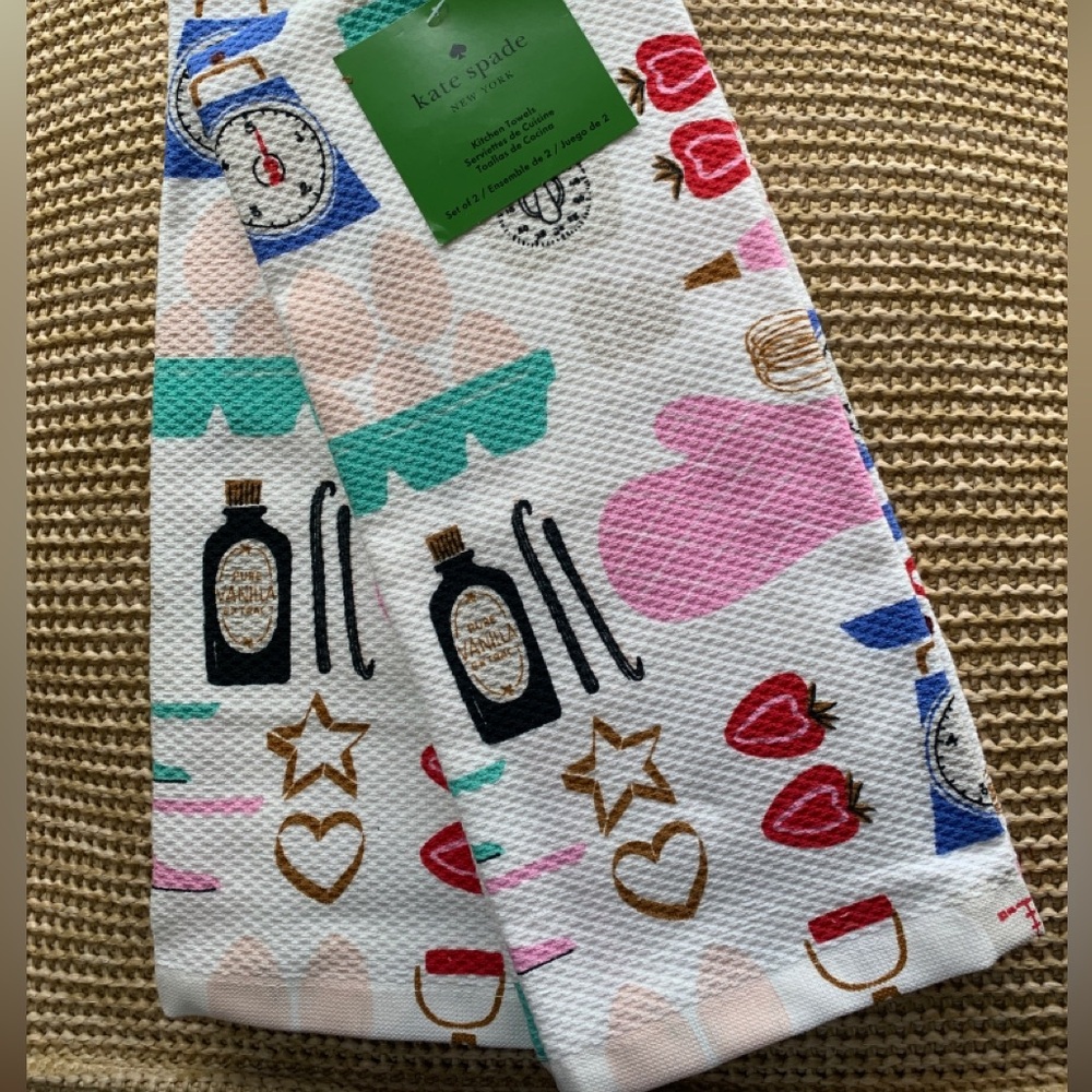 Kate spade kitchen towel set of 2 Baking Print NWT